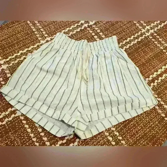 Sim & Sam Cotton Linen Stripe Shorts Size Medium - Picture 6 of 11